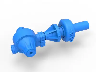 Turbonique Turbo booster axle Scale 1 to 25 3D print model