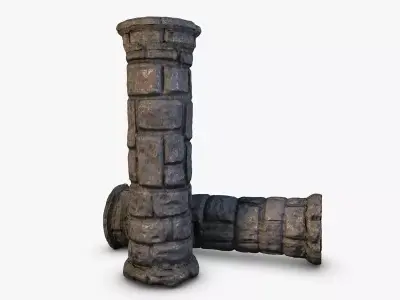 Stone Column Low-poly 3D model