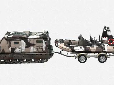 Tracked armored vehicle Low-poly 3D model