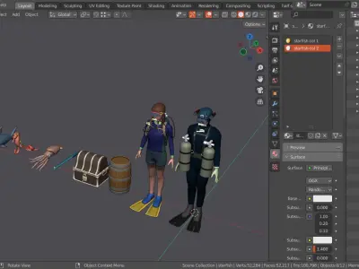 Underwater Adventure Hunt Low-poly 3D model