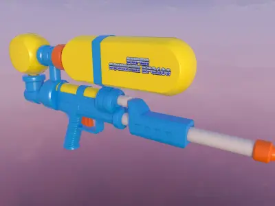 Water Gun Low-Poly Prop Low-poly 3D model