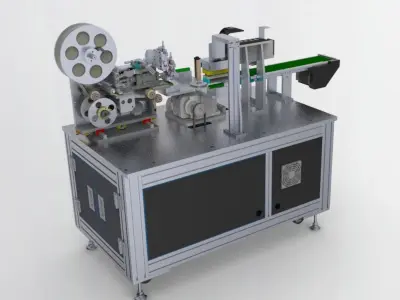 Circular arc surface labeling machine 3D model