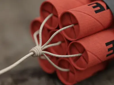 Dynamite bomb Low-poly 3D model