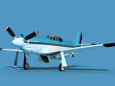 North American A-36A Apache S01 Racer 3D model