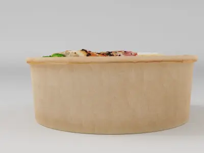 poke bowl with tuna rice avocado boiled eggs tomatoes 3D model