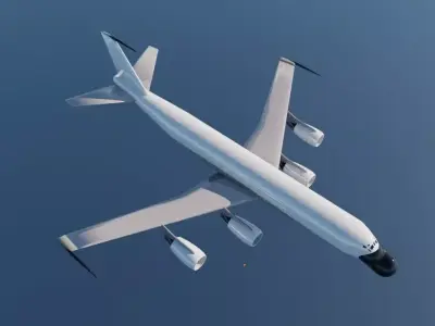 707-700 ELTA Suite Radar Plane - Custom 1950s Modernized Jet Low-poly 3D model