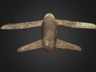 Old USSR Soviet Metal Toy Airplane Free 3D model