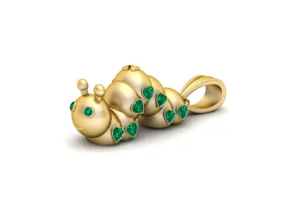 Caterpillar Pendant 3D Printable Model 3D print model