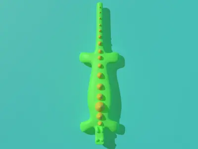 Cartoony Pastel Crocodile Low-poly 3D model