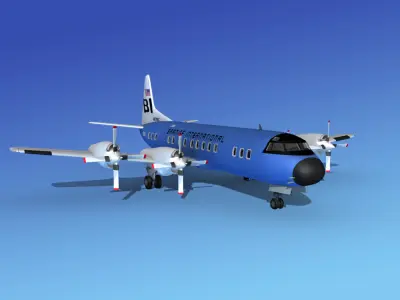 Lockheed L-188 Electra HP Braniff Intl 3 3D model