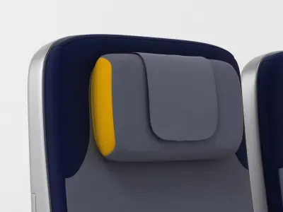 Economy Airplane Seating 3D model