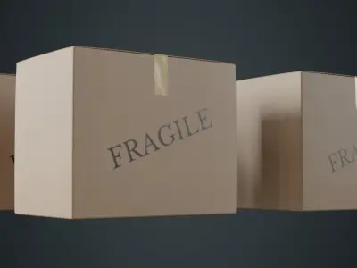 Cardboard Box 1A Low-poly 3D model
