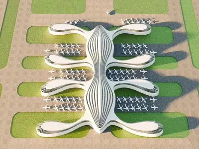 3D Model of a Modern Airport Low-poly 3D model