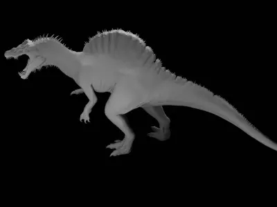 Rigged Spinosaurus Detailed Base Mesh Clean Topology   3D model