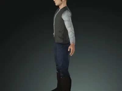 Napoleonic civilian 1812 Low-poly 3D model