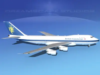 Boeing 747-100 British Caledonian 3D model