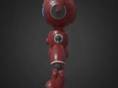 Robot KN0-W3R Free low-poly 3D model