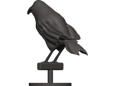 Finch crow statue 3D model