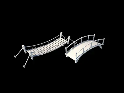 wooden bridge 3D model