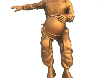 Bronze Astounaut Spacesuit pose 3D print model