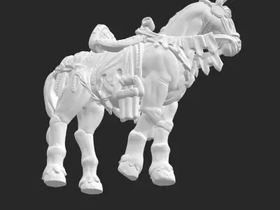 Horse with saddle 3 3D model