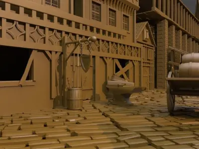 Medieval Dark Town 3D model