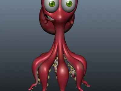 Octopus Cartoon 02 3D model