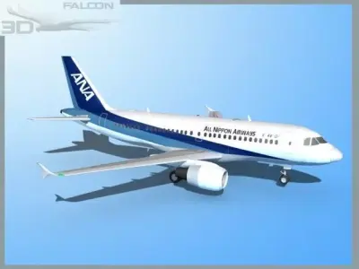 Falcon3D A319 All Nippon Airways 3D model