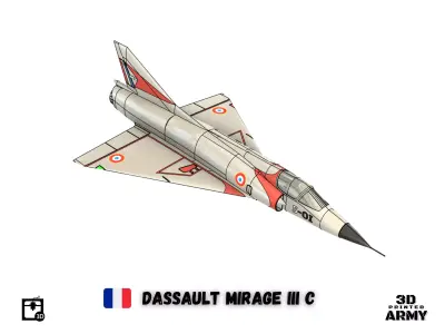 Dassault Mirage 3 C - 3D printing files - scalemodel 3D print model