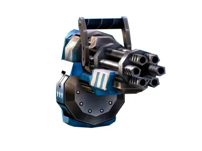 LowPoly Sci-Fi Assault Heavy Machine Gun Low-poly 3D model