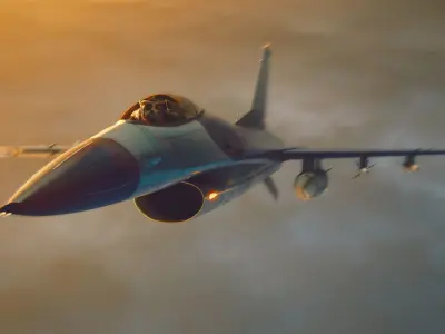 Jet F-16 Low-poly 3D model