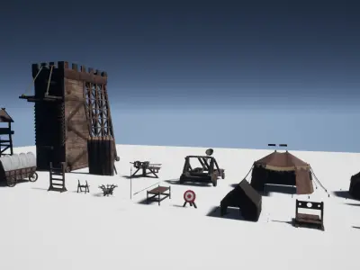 Medieval Battlefield Pack Low-poly 3D model