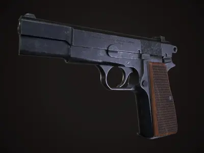 Browning Hi Power Low-poly 3D model