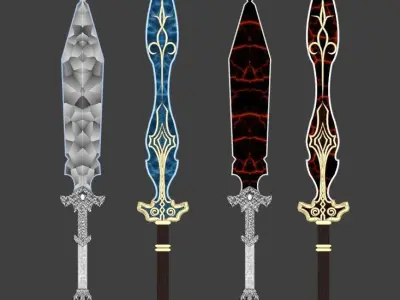 Fire and Ice swords 3D model
