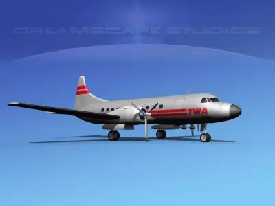Convair CV-340 Trans World 3D model