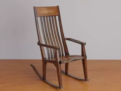 Rocking Chair Low-poly 3D model get