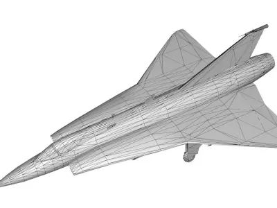 LowpolySaab 35 Draken Aircraft Low-poly 3D model