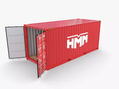 20ft Shipping Container HMM v2 3D model