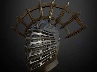 HELMET14 Game Ready helmet with spikes Low-poly 3D model