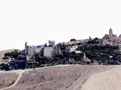 Castle of Segovia-Alcazar Low-poly 3D model