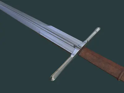 Albion Viceroy Medieval Sword PBR game ready Low-poly 3D model