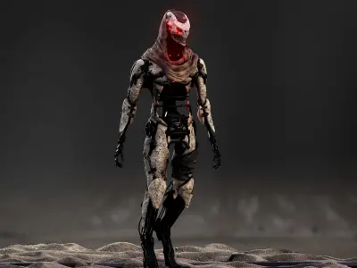 Sci Fi Cyborg  Low-poly 3D model