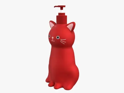 Cat Liquid Soap Dispenser Red Version Free 3D model