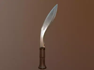Kukri Tactical Knife Low-poly 3D model