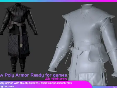 low poly game ready armor for games Low-poly 3D model