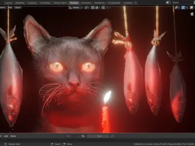 black lucky cat 3D model