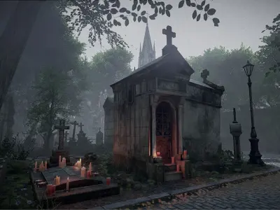 The Cemetery Pack Low-poly 3D model