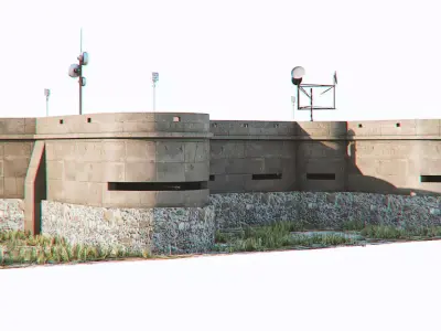 bunker concrete fort 3D model
