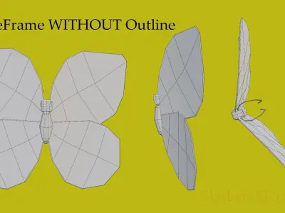 Low-Poly Cartoon Butterfly Low-poly 3D model
