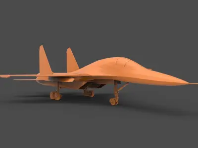 Su-34 orange fighter jet 3D print model